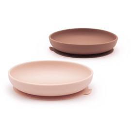 Set 2 assiettes ventouses en silicone - blush &nbsp; terracotta