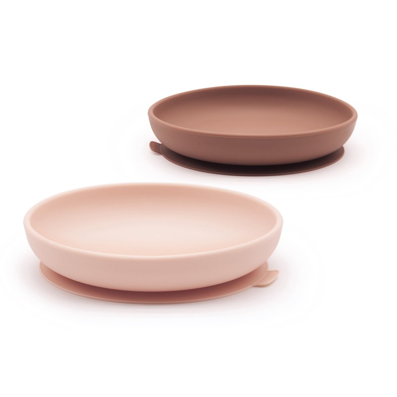 Set 2 assiettes ventouses en silicone - blush &nbsp; terracotta
