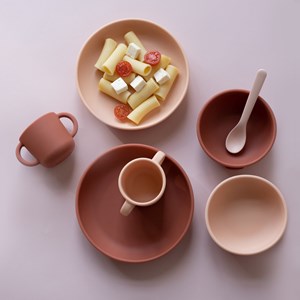 Set 2 assiettes ventouses en silicone - blush &nbsp; terracotta