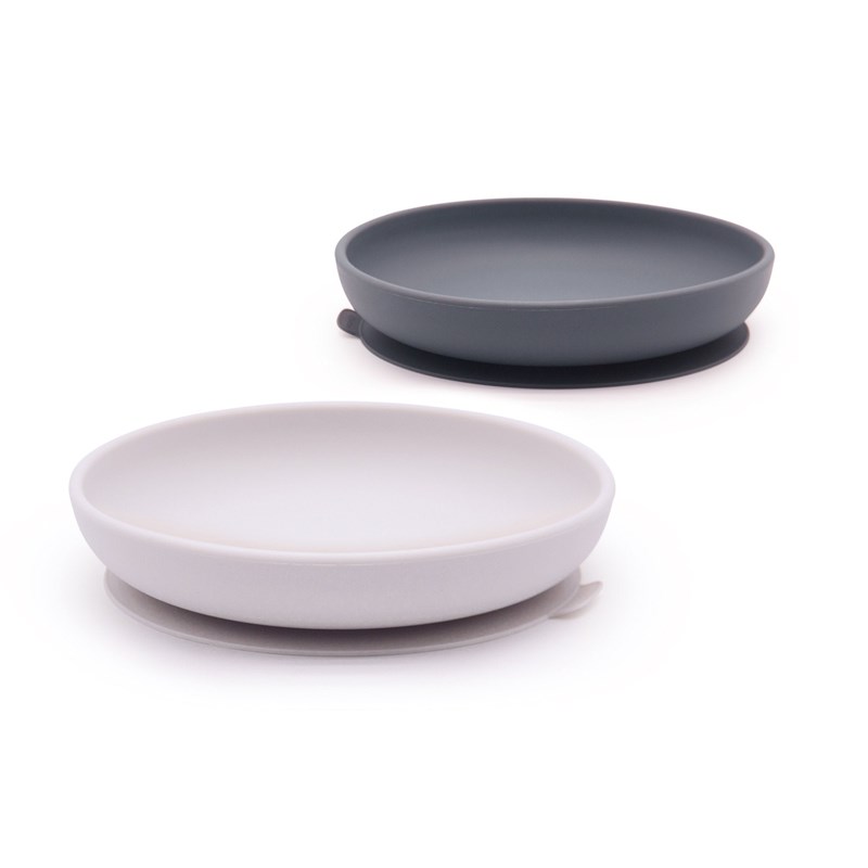 Set 2 assiettes ventouses en silicone - cloud &nbsp; storm