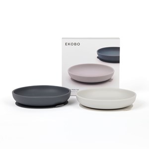 Set 2 assiettes ventouses en silicone - cloud &nbsp; storm