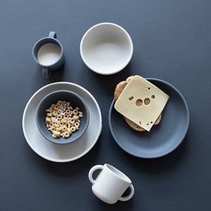 Set 2 assiettes ventouses en silicone - cloud &nbsp; storm
