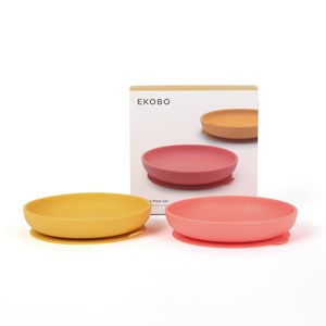 Set 2 assiettes ventouses en silicone - coral &nbsp; mimosa