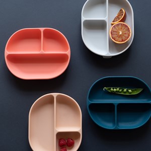 Assiette compartimentée en silicone - blue abyss