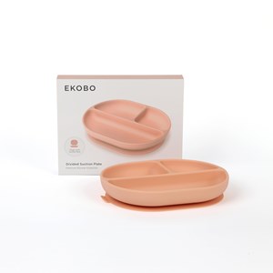 Assiette compartimentée en silicone - blush