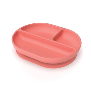 Assiette compartimentée en silicone - coral