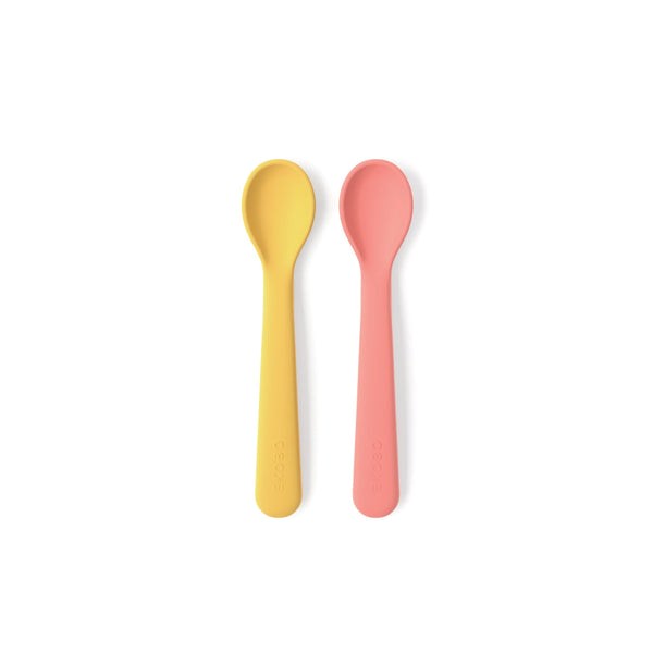 Lot de 2 cuillères en silicone - coral &nbsp; mimosa
