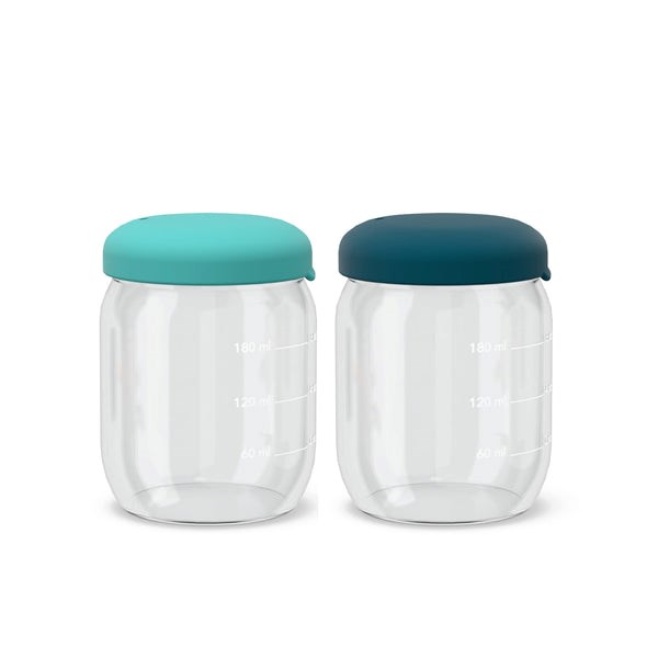 Set de petits pots en verre borosilicaté 180 ml - blue abyss &nbsp; lagoon