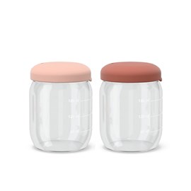 Set de petits pots en verre borosilicaté 180 ml - blush &nbsp; terracotta