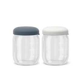 Set de petits pots en verre borosilicaté 180 ml - cloud &nbsp; storm