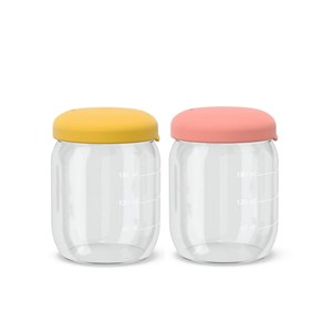 Set de petits pots en verre borosilicaté 180 ml - coral &nbsp; mimosa