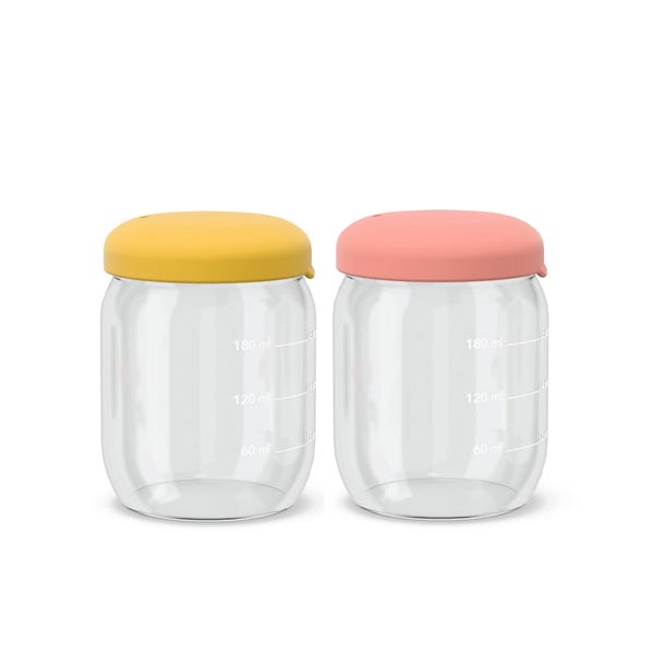 Set de petits pots en verre borosilicaté 180 ml - coral &nbsp; mimosa