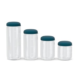 Bocal hermétique en verre borosilicate 350 ml - blue abyss