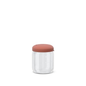 Bocal hermétique en verre borosilicate 350 ml - terracotta