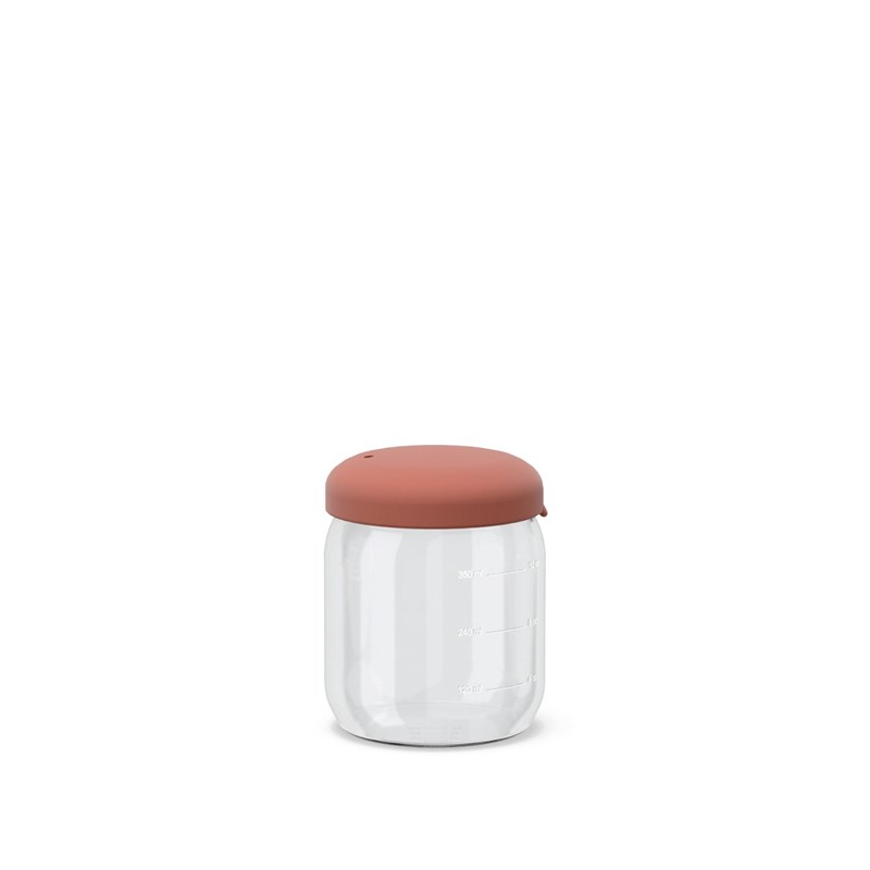Bocal hermétique en verre borosilicate 350 ml - terracotta