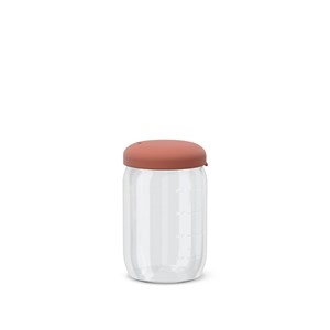 Bocal hermétique en verre borosilicate 500 ml - terracotta