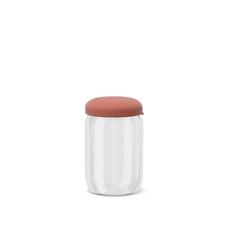 Bocal hermétique en verre borosilicate 500 ml - terracotta