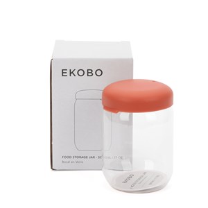 Bocal hermétique en verre borosilicate 500 ml - terracotta