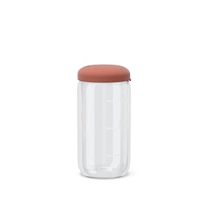 Bocal hermétique en verre borosilicate 750 ml - terracotta