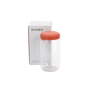 Bocal hermétique en verre borosilicate 750 ml - terracotta