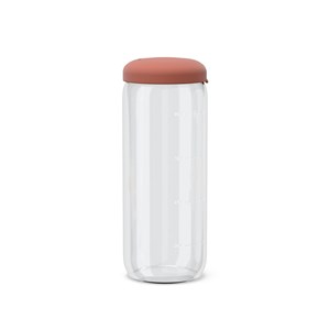 Bocal hermétique en verre borosilicate 1000 ml - terracotta