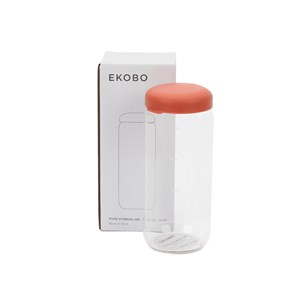 Bocal hermétique en verre borosilicate 1000 ml - terracotta