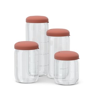 Bocal hermétique en verre borosilicate 1000 ml - terracotta