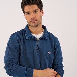 Sweat à col zippé bleu marine