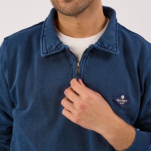 Sweat à col zippé bleu marine S