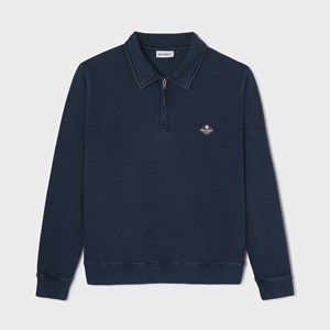 Sweat à col zippé bleu marine S