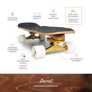 Surfskate premium – sensation surf authentique sur asphalte Marron