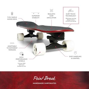 Surfskate premium – sensation surf authentique sur asphalte Rouge intense