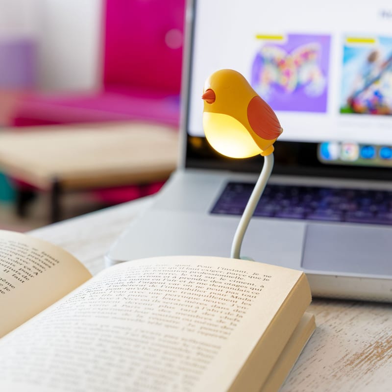 Lampe de lecture oiseau jaune