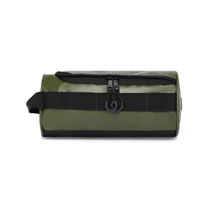 Trousse de toilette imperméable unisexe avec poignée Vert foncé