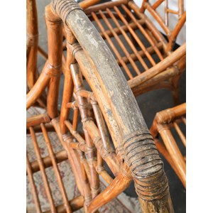 Lot de quatre chaises en rotin n°1146
