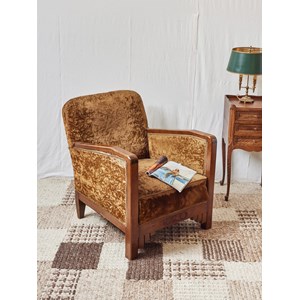 Fauteuil art nouveau en bois n°898