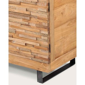 Neo - meuble salle de bain en teck parqueté 90cm