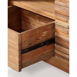 Neo - meuble salle de bain en teck parqueté 90cm