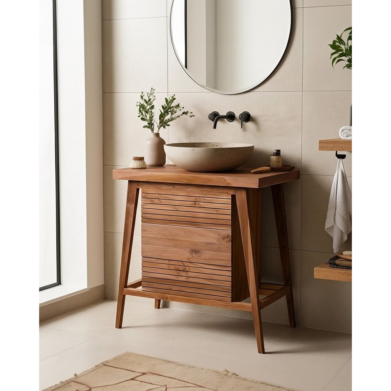 Rio - petit meuble de salle de bain en teck massif