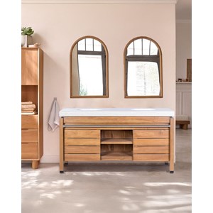 Borneo - meuble double vasque avec plateau terrazzo