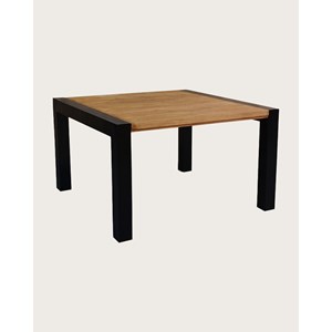 Arche - table repas carrée en teck massif et métal l130 cm 8 pers.