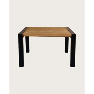 Arche - table repas carrée en teck massif et métal l130 cm 8 pers.