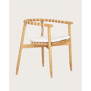 Nala - chaise en teck massif et cordage blanc