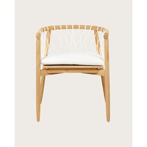 Nala - chaise en teck massif et cordage blanc