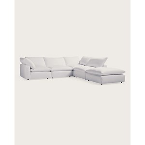Cloud - canapé d'angle modulable en lin blanc