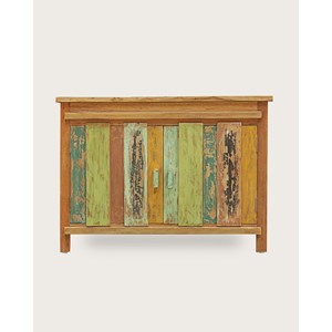 Antik - meuble sous vasque en teck de bateau recyclé