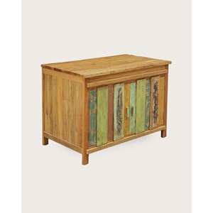 Antik - meuble sous vasque en teck de bateau recyclé