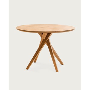 Shiraz - table repas ronde en teck massif d110 cm 4&nbsp;6 pers.