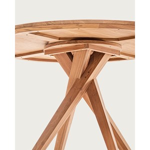 Shiraz - table repas ronde en teck massif d110 cm 4&nbsp;6 pers.