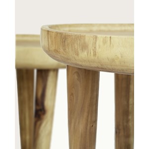 Léothéo - lot de 2 tables basse en teck massif